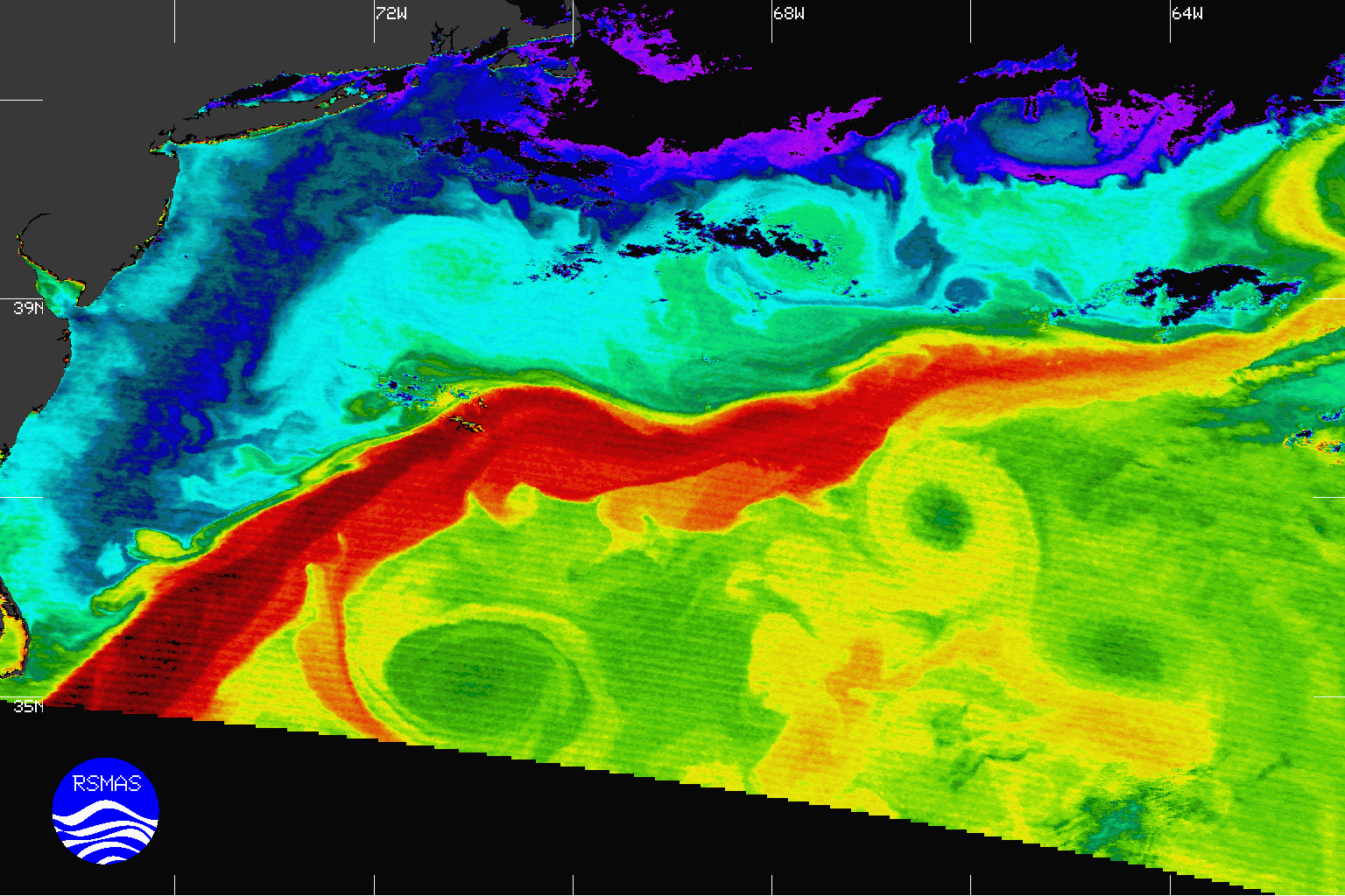 NASA Heatmap of the Florida Gulf Stream